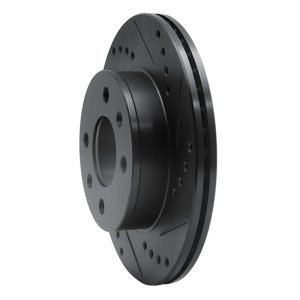 Dodge Verna Brake Rotor (1) - Front Right - DFC - Drilled and Slotted - Black - `03-`06