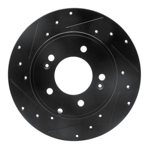 Hyundai Sonata Brake Rotor (1) - Rear Left - DFC - Drilled & Slotted - Black - `05-`20