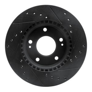 Hyundai Elantra Brake Rotor (1) - Front Left - DFC - Drilled & Slotted - Black - `07-`10