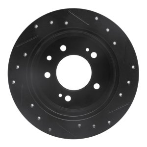Hyundai Elantra Brake Rotor (1) - Rear Left - DFC - Drilled & Slotted - Black - `07-`10