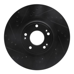 Hyundai Genesis Brake Rotor (1) - Front Left - DFC - Drilled & Slotted - Black - `09-`14