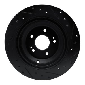 Genesis G80 Brake Rotor (1) - Rear Left - DFC - Drilled & Slotted - Black - `09-`20 Genesis G80 Brake Rotor (1) - Rear Left - DFC - Drilled & Slotted - Black - `09-`20