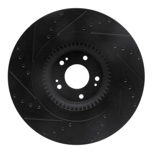 Genesis G80 Brake Rotor (1) - Front Right - DFC - Drilled & Slotted - Black - `12-`17