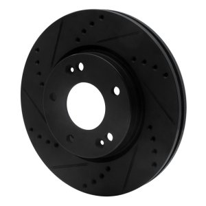 Hyundai Santa Fe Brake Rotor (1) - Front Left - DFC - Drilled & Slotted - Black - `01-`05