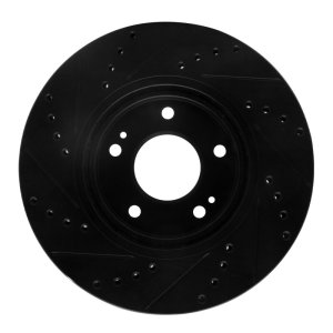 Hyundai Santa Fe Brake Rotor (1) - Front Right - DFC - Drilled & Slotted - Black - `01-`06 Hyundai Santa Fe Brake Rotor (1) - Front Right - DFC - Drilled & Slotted - Black - `01-`06