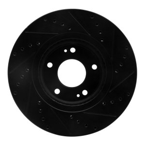 Hyundai Santa Fe Brake Rotor (1) - Front Left - DFC - Drilled & Slotted - Black - `10-`13