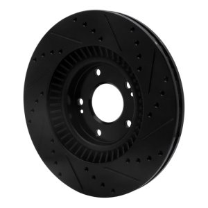 Hyundai Santa Fe XL Brake Rotor (1) - Front Left - DFC - Drilled & Slotted - Black - `13-`20
