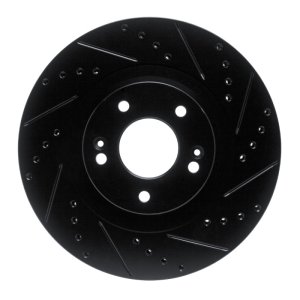 Hyundai Santa Fe XL Brake Rotor (1) - Front Right - DFC - Drilled & Slotted - Black - `13-`20 Hyundai Santa Fe XL Brake Rotor (1) - Front Right - DFC - Drilled & Slotted - Black - `13-`20