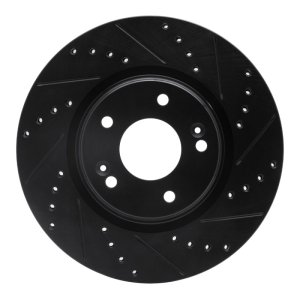 Hyundai Tucson Brake Rotor (1) - Front Right - DFC - Drilled & Slotted - Black - `15-`25