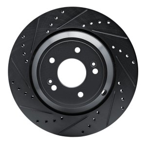 Genesis G70 Brake Rotor (1) - Rear Left - DFC - Drilled & Slotted - Black - `18-`23