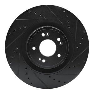 Genesis G80 Brake Rotor (1) - Front Right - DFC - Drilled & Slotted - Black - `18-`20