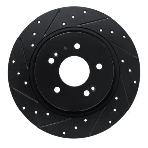 Hyundai Palisade Brake Rotor (1) - Rear Left - DFC - Drilled & Slotted - Black - `19-`25