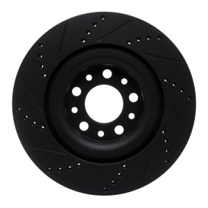 Alfa Romeo GIULIA Brake Rotor (1) - Rear Right - DFC - Drilled & Slotted - Black - `17-`25