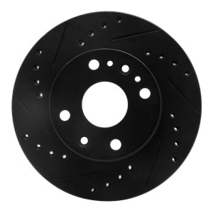 Ford Aspire Brake Rotor (1) - Front Left - DFC - Drilled & Slotted - Black - `94-`02