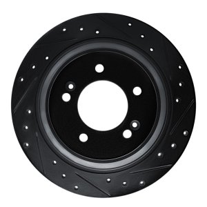 Hyundai Kona EV Brake Rotor (1) - Rear Right - DFC - Drilled & Slotted - Black - `17-`23
