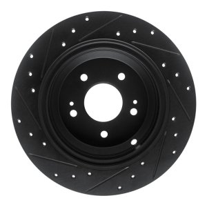 Genesis G70 Brake Rotor (1) - Rear Right - DFC - Drilled & Slotted - Black - `18-`23 Genesis G70 Brake Rotor (1) - Rear Right - DFC - Drilled & Slotted - Black - `18-`23