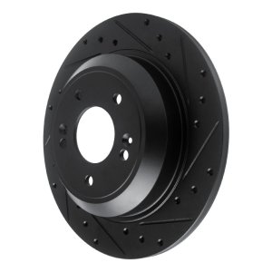 Genesis G70 Brake Rotor (1) - Rear Right - DFC - Drilled & Slotted - Black - `18-`23 Genesis G70 Brake Rotor (1) - Rear Right - DFC - Drilled & Slotted - Black - `18-`23