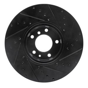 BMW 540i Brake Rotor (1) - Front Left - DFC - Drilled & Slotted - Black - `91-`01