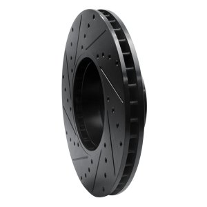 BMW 740iL Brake Rotor (1) - Front Right - DFC - Drilled & Slotted - Black - `91-`01