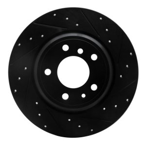 BMW 740i Brake Rotor (1) - Rear Right - DFC - Drilled & Slotted - Black - `91-`01