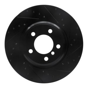 BMW 760i Brake Rotor (1) - Front Right - DFC - Drilled & Slotted - Black - `02-`08