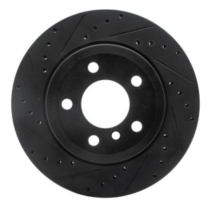 BMW X5 Brake Rotor (1) - Rear Left - DFC - Drilled & Slotted - Black - `07-`19