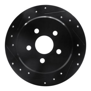 Chrysler Sebring Brake Rotor (1) - Rear Left - DFC - Drilled & Slotted - Black - `95-`07