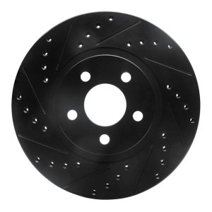 Chrysler PT Cruiser Brake Rotor (1) - Front Left - DFC - Drilled & Slotted - Black - `01-`10