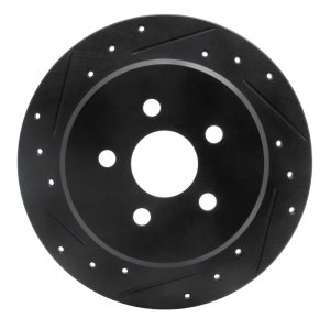 Chrysler PT Cruiser Brake Rotor (1) - Rear Left - DFC - Drilled & Slotted - Black - `03-`10