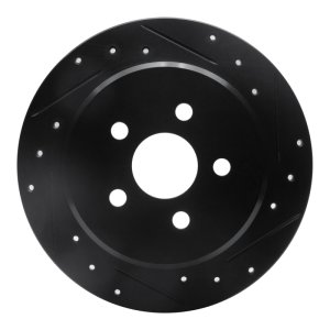 Chrysler PT Cruiser Brake Rotor (1) - Rear Right - DFC - Drilled & Slotted - Black - `03-`10