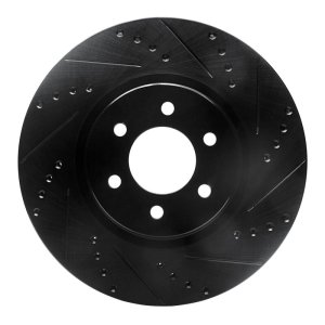 Dodge Viper Brake Rotor (1) - Front Right - DFC - Drilled & Slotted - Black - `92-`02