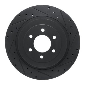 Dodge Viper Brake Rotor (1) - Rear Right - DFC - Drilled & Slotted - Black - `92-`02