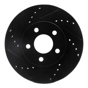 Dodge Neon Brake Rotor (1) - Front Left - DFC - Drilled & Slotted - Black - `00-`05