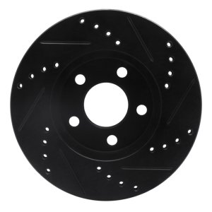 Dodge Neon Brake Rotor (1) - Front Left - DFC - Drilled & Slotted - Black - `00-`05