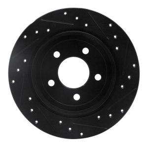 Chrysler Town & Country Brake Rotor (1) - Rear Left - DFC - Drilled & Slotted - Black - `97-`07