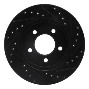 Chrysler Town & Country Brake Rotor (1) - Front Left - DFC - Drilled & Slotted - Black - `91-`02