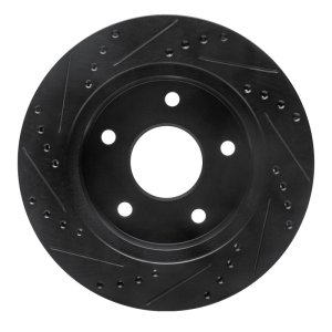 Dodge RamCharger Brake Rotor (1) - Front Right - DFC - Drilled & Slotted - Black - `00-`02