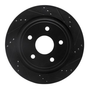 Chrysler Aspen Brake Rotor (1) - Rear Right - DFC - Drilled & Slotted - Black - `02-`24