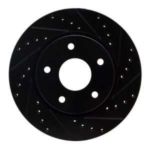 Chrysler Town & Country Brake Rotor (1) - Front Right - DFC - Drilled & Slotted - Black - `08-`16