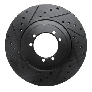 Hummer H1 Brake Rotor (1) - Front Left/Rear Left - DFC - Drilled & Slotted - Black - `96-`06