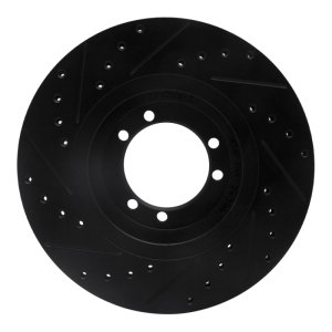 Hummer H1 Brake Rotor (1) - Front Right/Rear Right - DFC - Drilled & Slotted - Black - `96-`06