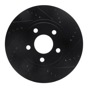 Buick LeSabre Brake Rotor (1) - Front Right - DFC - Drilled & Slotted - Black - `97-`05