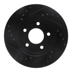 Buick Rendezvous Brake Rotor (1) - Front Right - DFC - Drilled & Slotted - Black - `01-`07