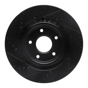 Cadillac XLR Brake Rotor (1) - Front Right - DFC - Drilled & Slotted - Black - `05-`13