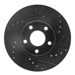 Chevrolet Malibu Brake Rotor (1) - Front Left - DFC - Drilled and Slotted - Black - `04-`08
