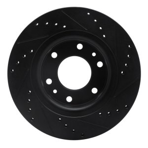 Buick Rainier Brake Rotor (1) - Front Left - DFC - Drilled & Slotted - Black - `06-`09