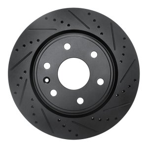 Buick Enclave Brake Rotor (1) - Front Right - DFC - Drilled & Slotted - Black - `07-`17