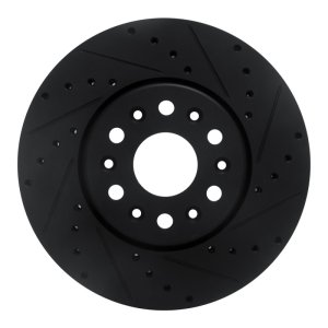 Buick Enclave Brake Rotor (1) - Front Right - DFC - Drilled & Slotted - Black - `17-`25