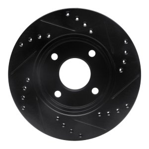Ford Ikon Brake Rotor (1) - Front Left - DFC - Drilled & Slotted - Black - `00-`15