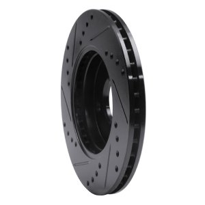 Ford Fiesta Brake Rotor (1) - Front Right - DFC - Drilled & Slotted - Black - `00-`15